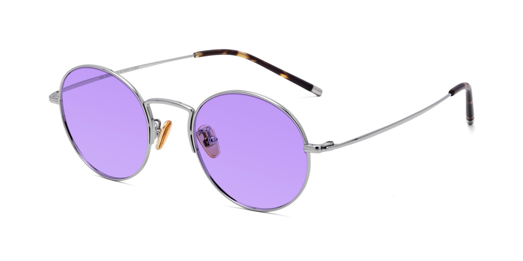 Angle of 80033 in Silver with Medium Purple Tinted Lenses