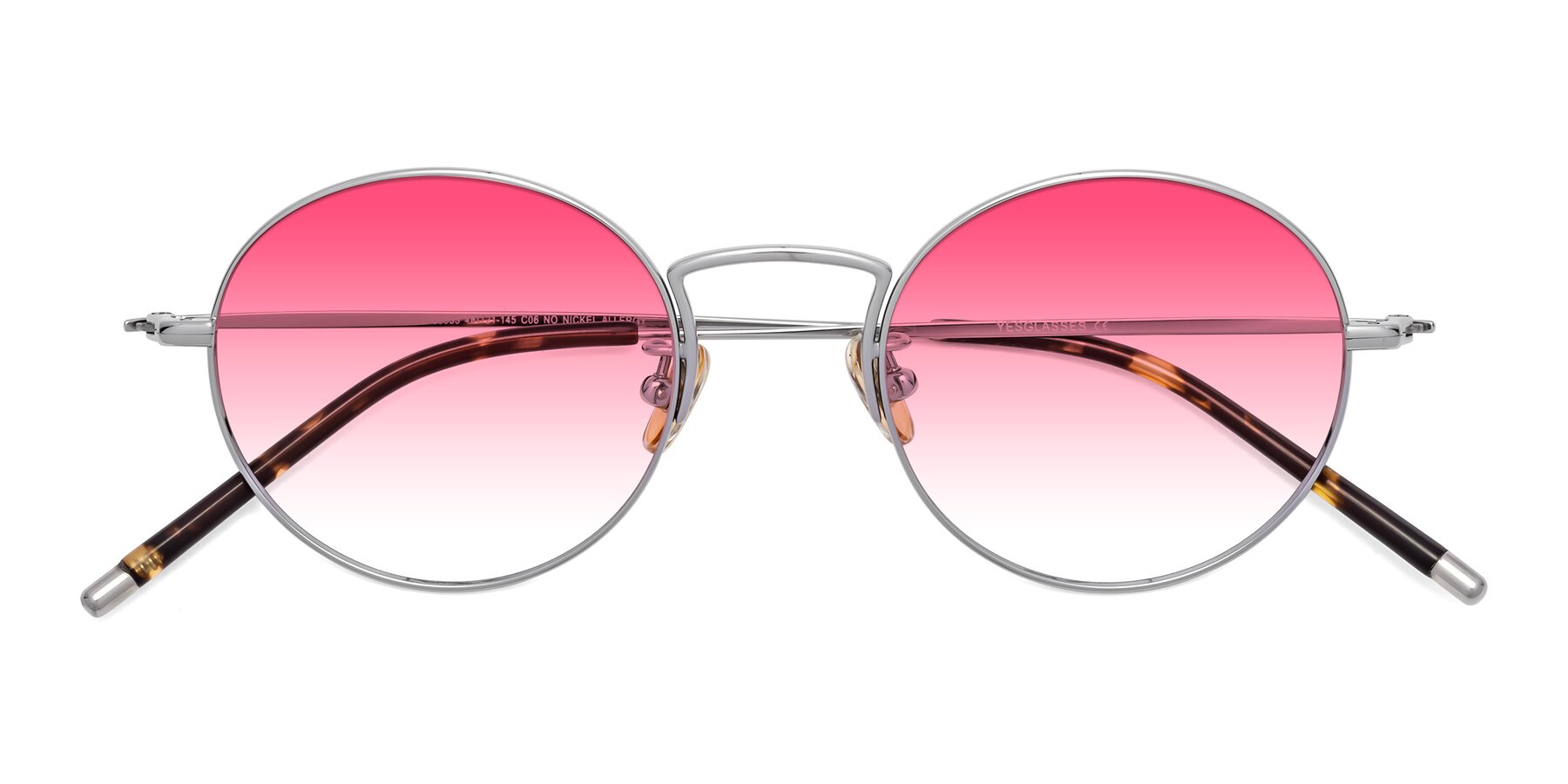 Folded Front of 80033 in Silver with Pink Gradient Lenses