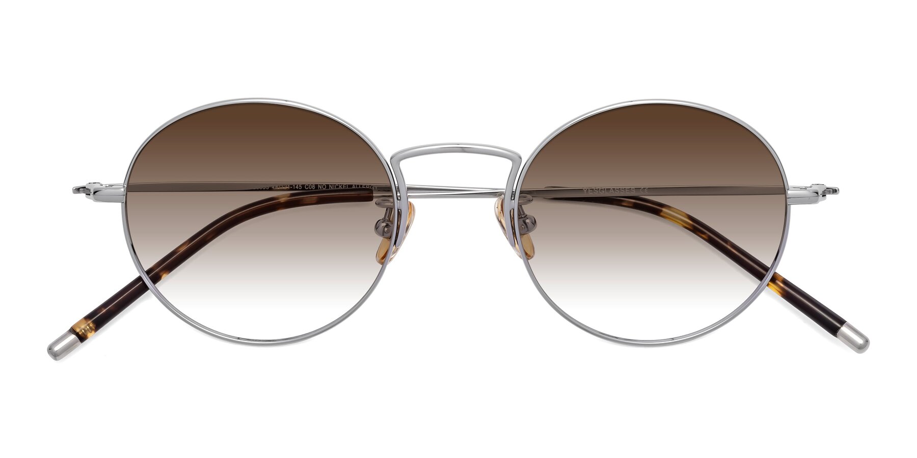 Folded Front of 80033 in Silver with Brown Gradient Lenses