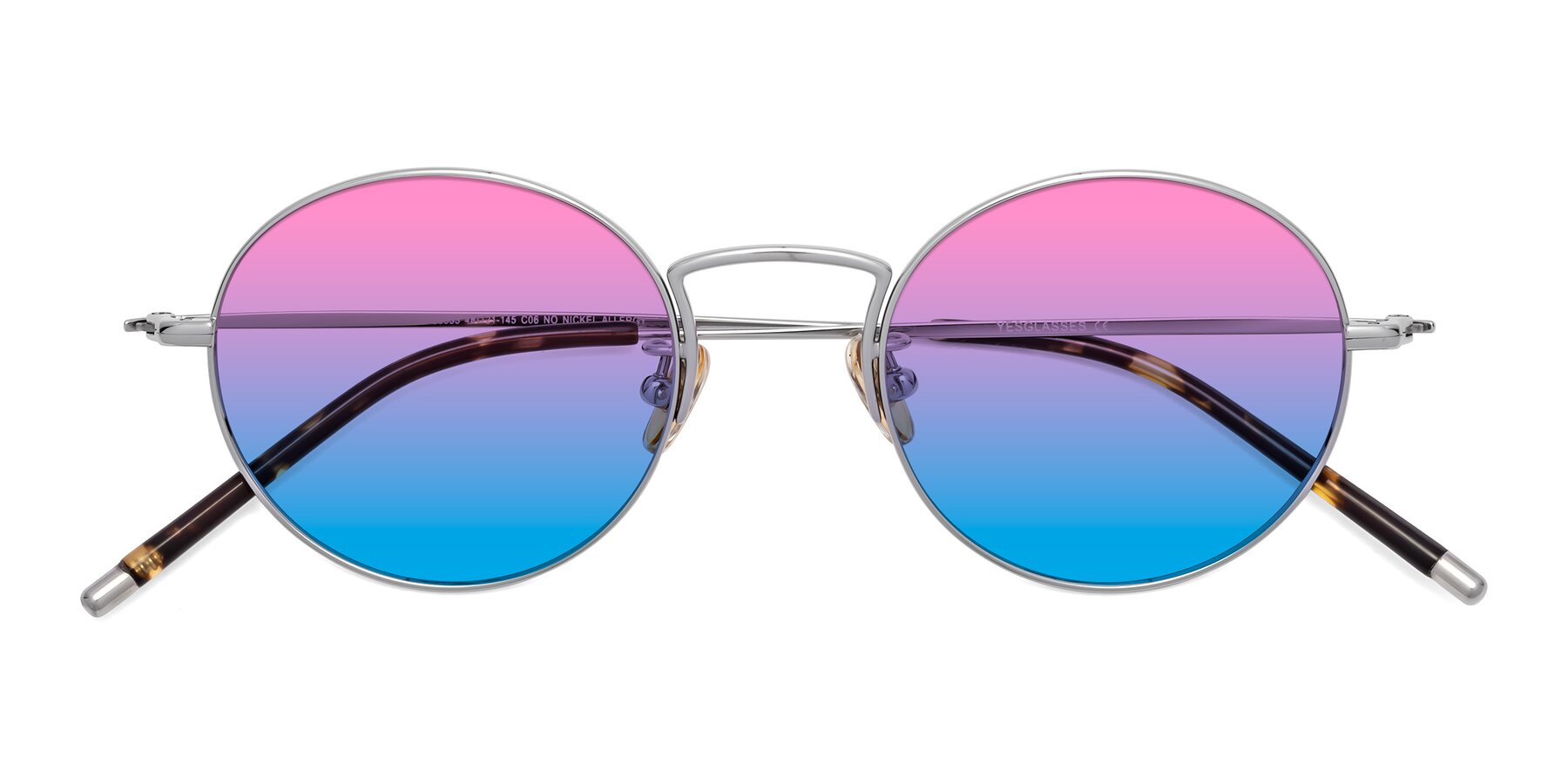 Folded Front of 80033 in Silver with Pink / Blue Gradient Lenses