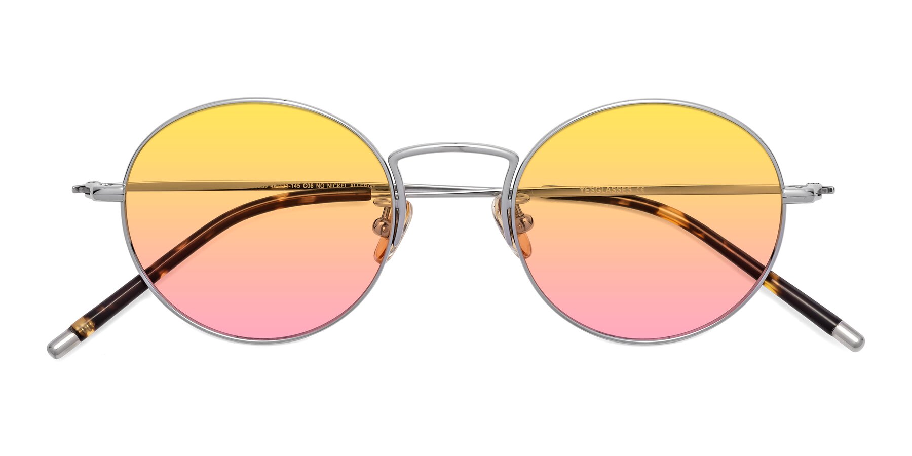 Folded Front of 80033 in Silver with Yellow / Pink Gradient Lenses