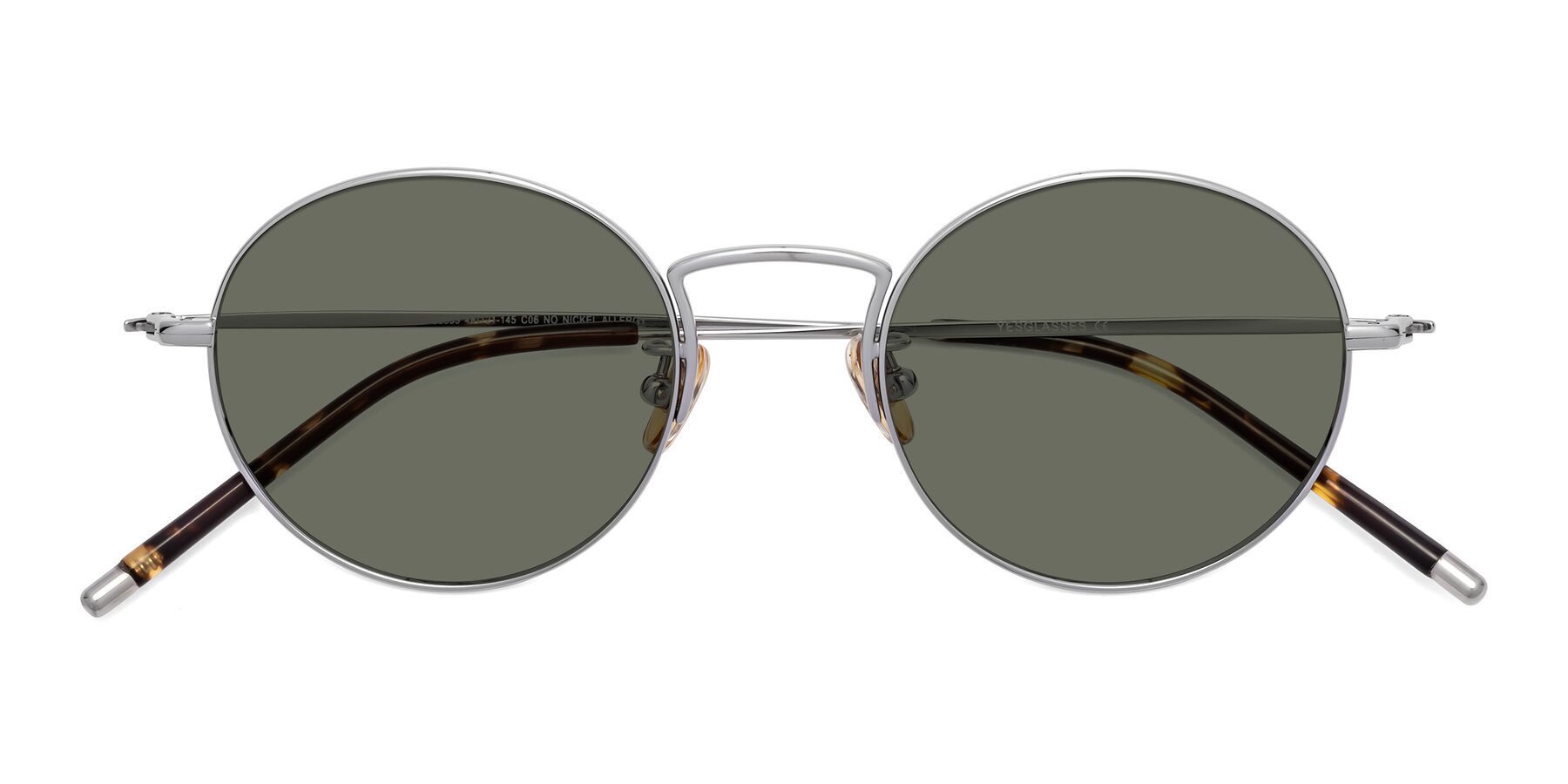 Folded Front of 80033 in Silver with Gray Polarized Lenses