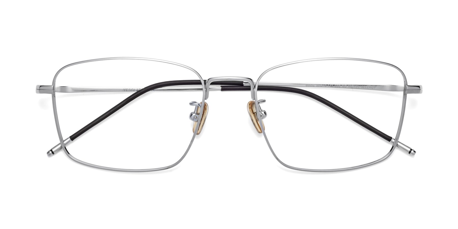 Folded Front of 80052 in Silver with Clear Eyeglass Lenses