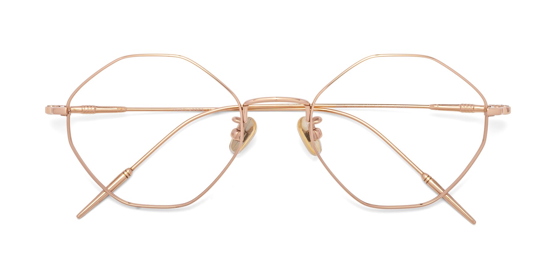 Folded Front of 90001 in Rose Gold with Clear Reading Eyeglass Lenses