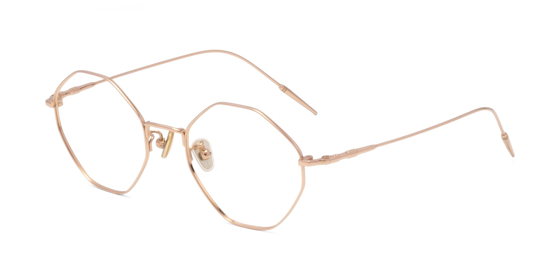 Angle of 90001 in Rose Gold with Clear Reading Eyeglass Lenses