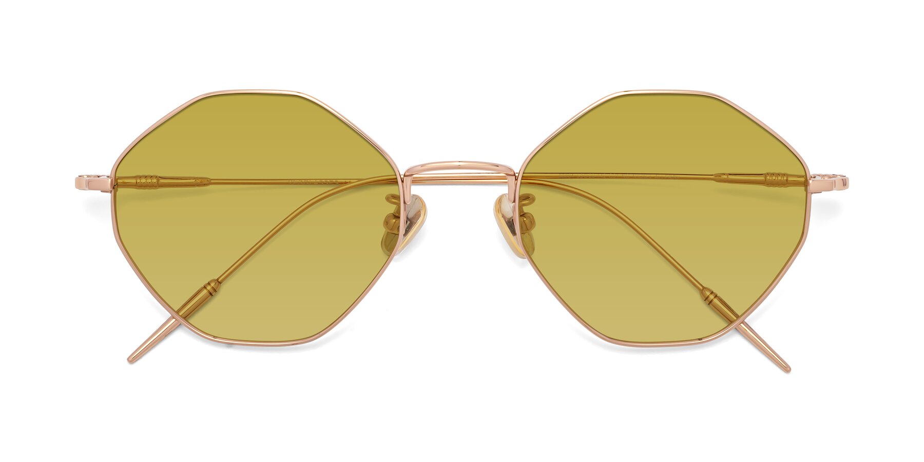 Folded Front of 90001 in Rose Gold with Champagne Tinted Lenses