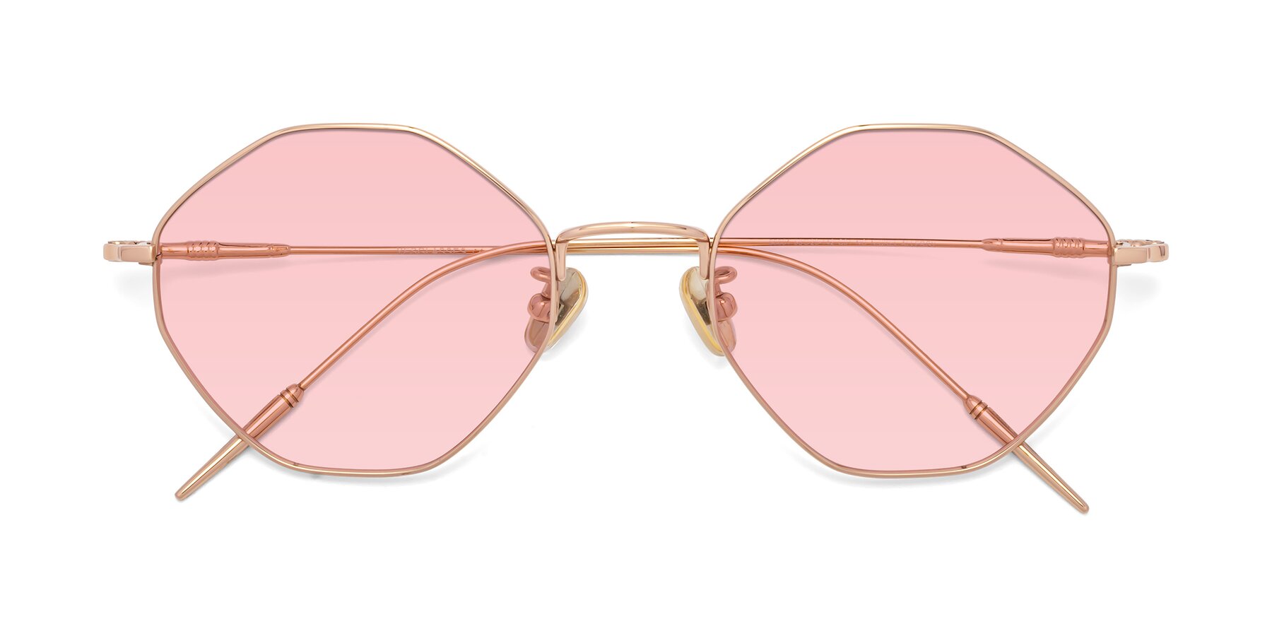 Folded Front of 90001 in Rose Gold with Light Garnet Tinted Lenses