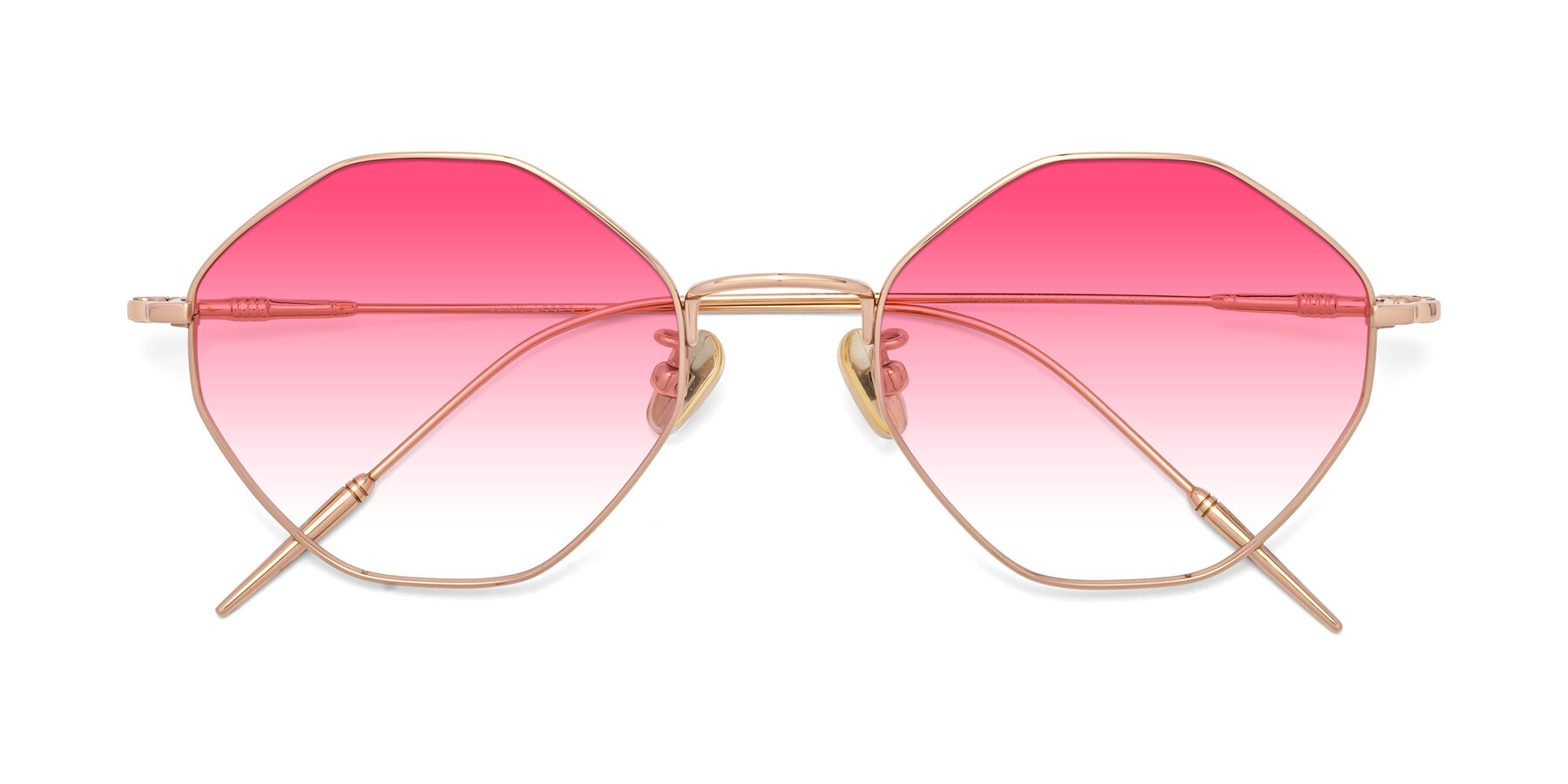 Folded Front of 90001 in Rose Gold with Pink Gradient Lenses