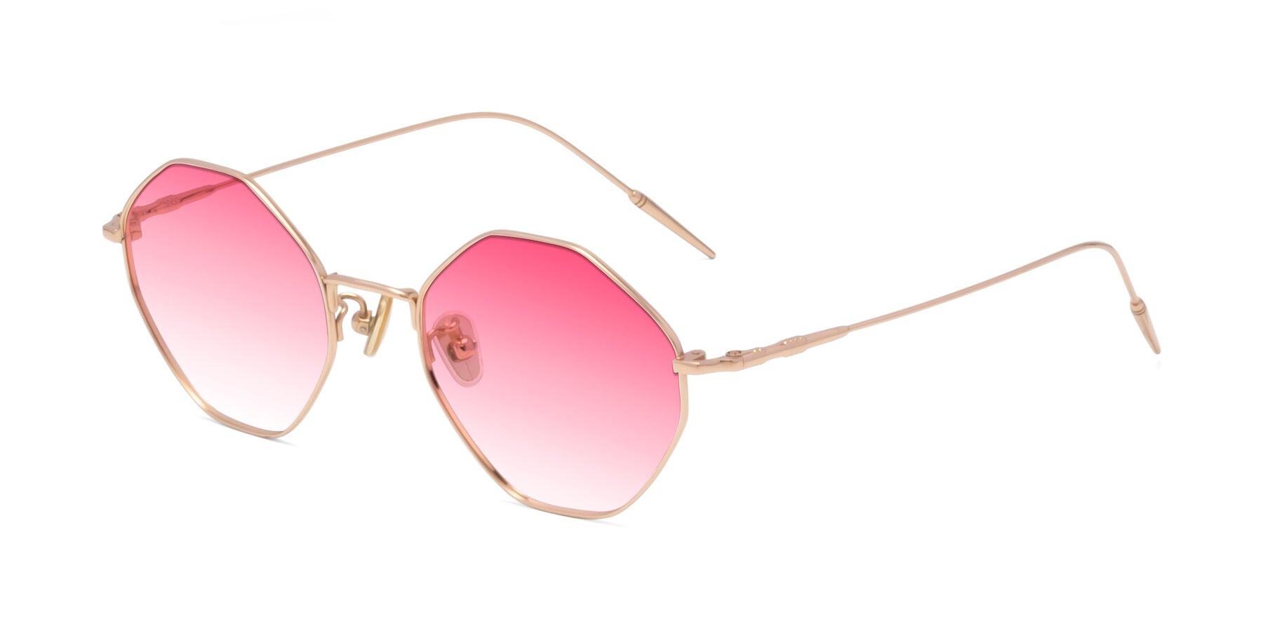 Angle of 90001 in Rose Gold with Pink Gradient Lenses