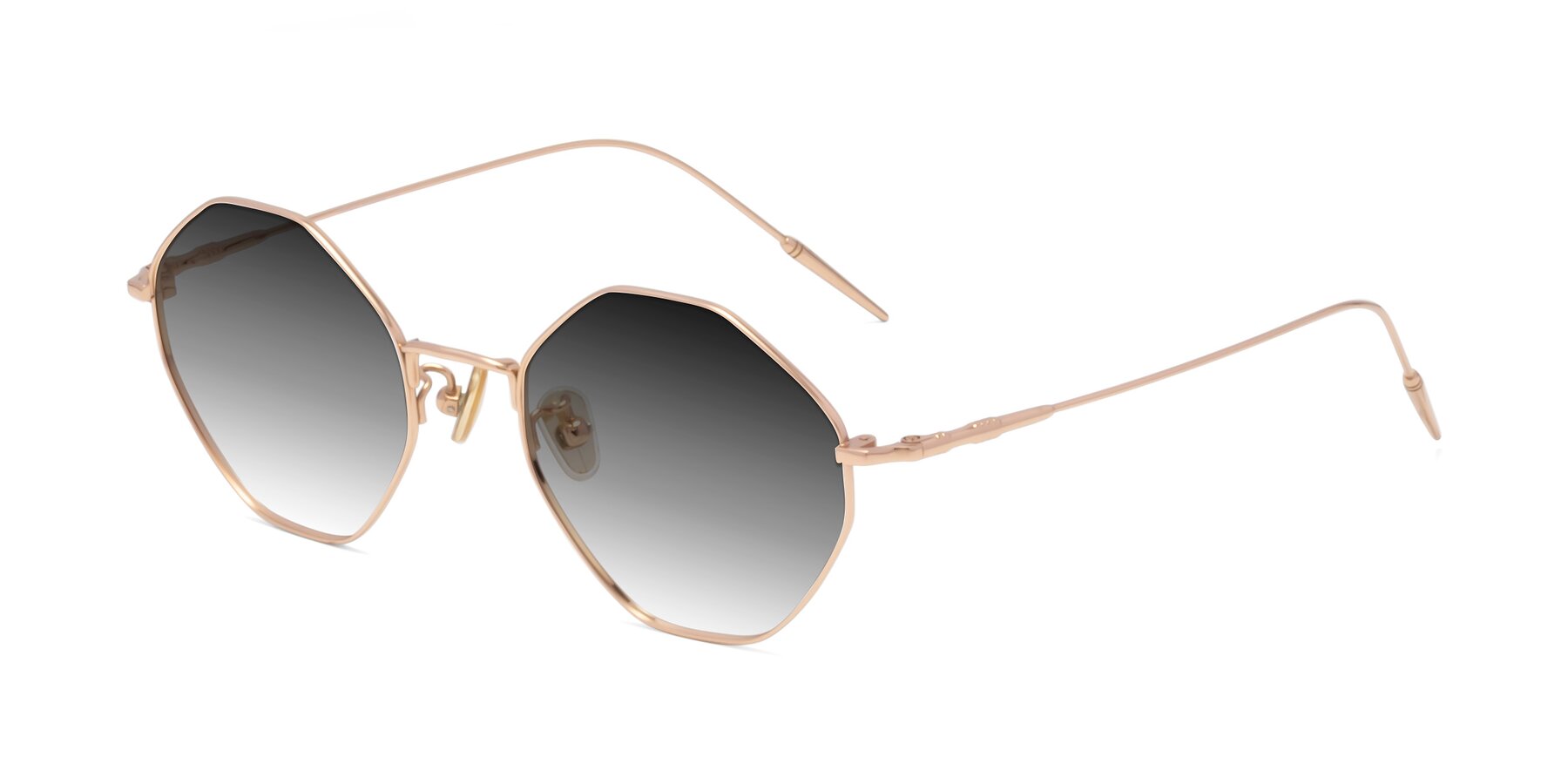 Angle of 90001 in Rose Gold with Gray Gradient Lenses