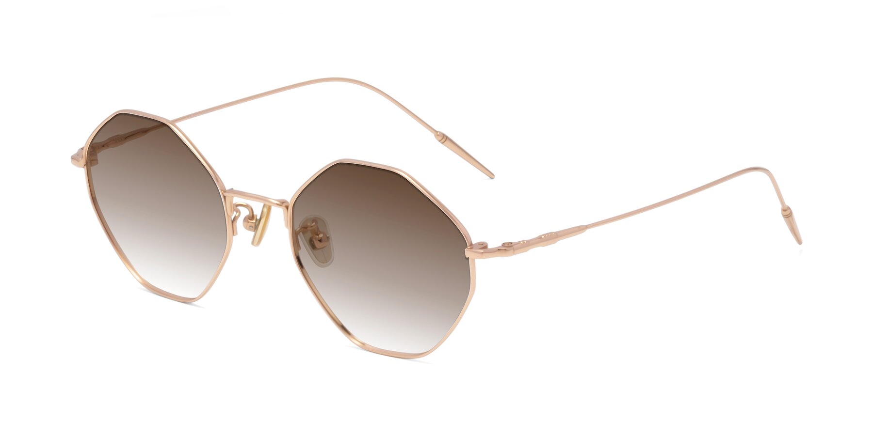 Angle of 90001 in Rose Gold with Brown Gradient Lenses