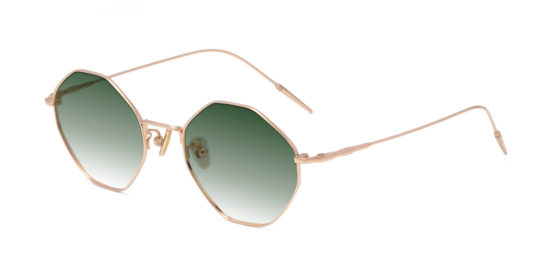 Angle of 90001 in Rose Gold with Green Gradient Lenses