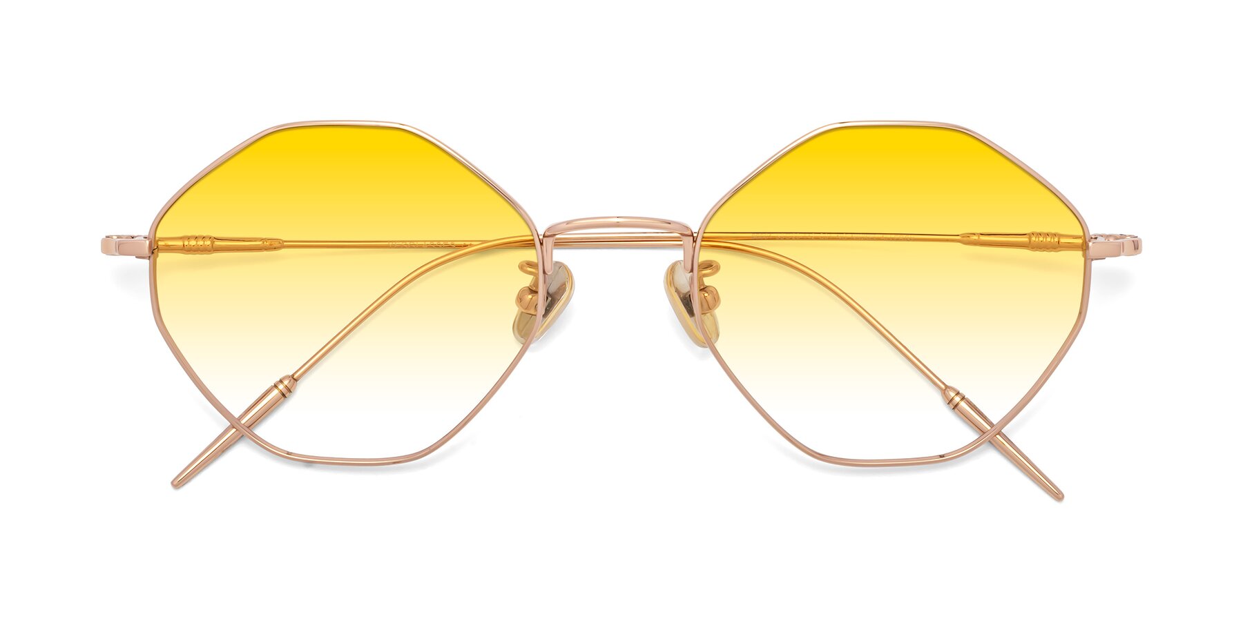 Folded Front of 90001 in Rose Gold with Yellow Gradient Lenses