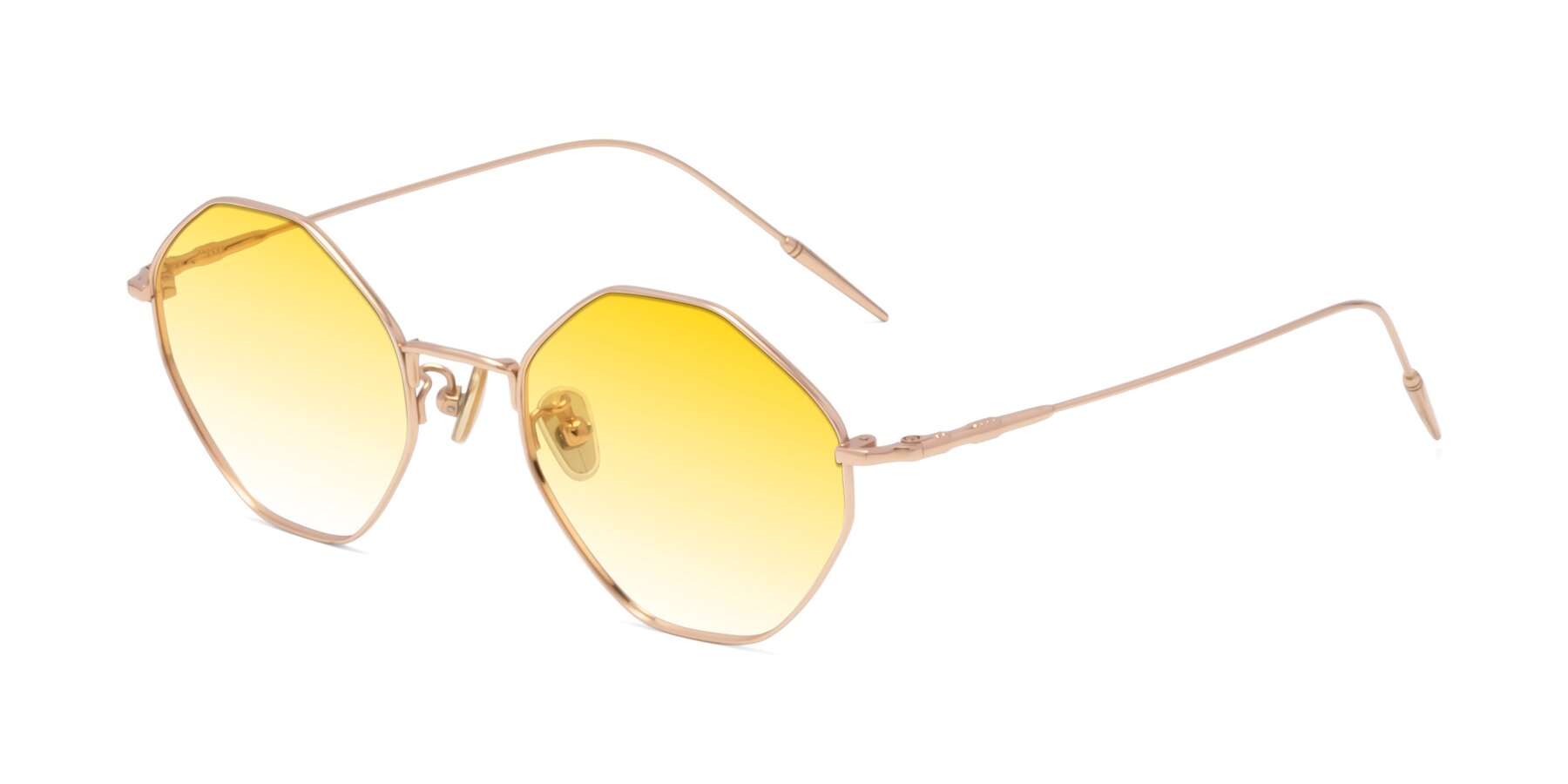 Angle of 90001 in Rose Gold with Yellow Gradient Lenses