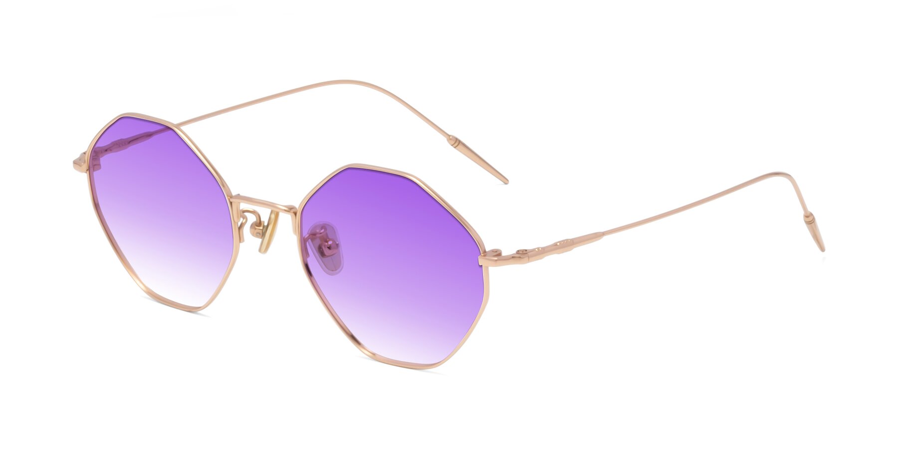 Angle of 90001 in Rose Gold with Purple Gradient Lenses
