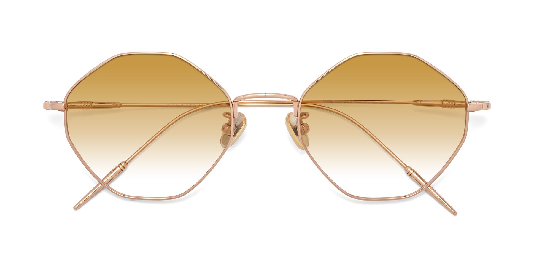 Folded Front of 90001 in Rose Gold with Champagne Gradient Lenses