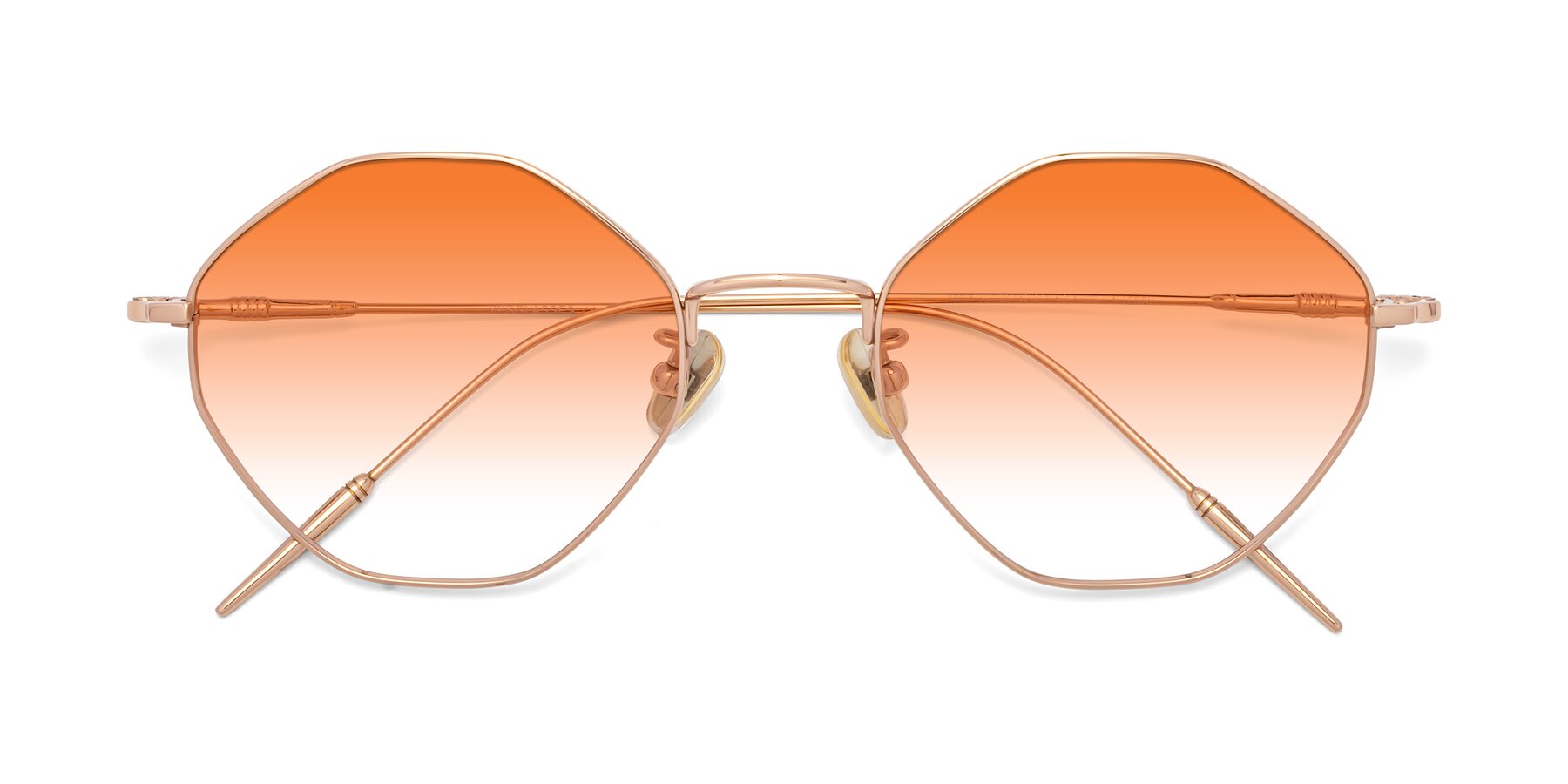 Folded Front of 90001 in Rose Gold with Orange Gradient Lenses