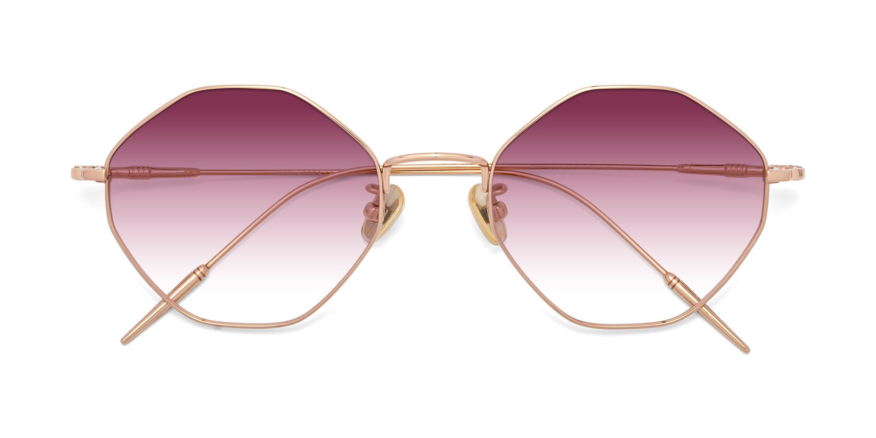 Folded Front of 90001 in Rose Gold with Wine Gradient Lenses