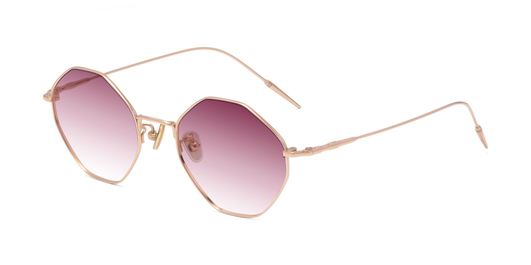 Angle of 90001 in Rose Gold with Wine Gradient Lenses