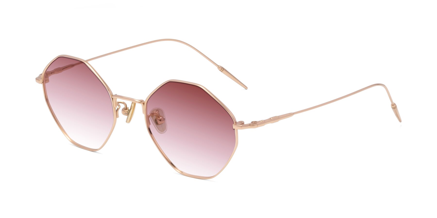 Angle of 90001 in Rose Gold with Garnet Gradient Lenses