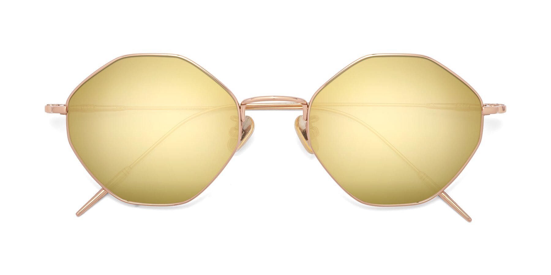 Folded Front of 90001 in Rose Gold with Gold Mirrored Lenses