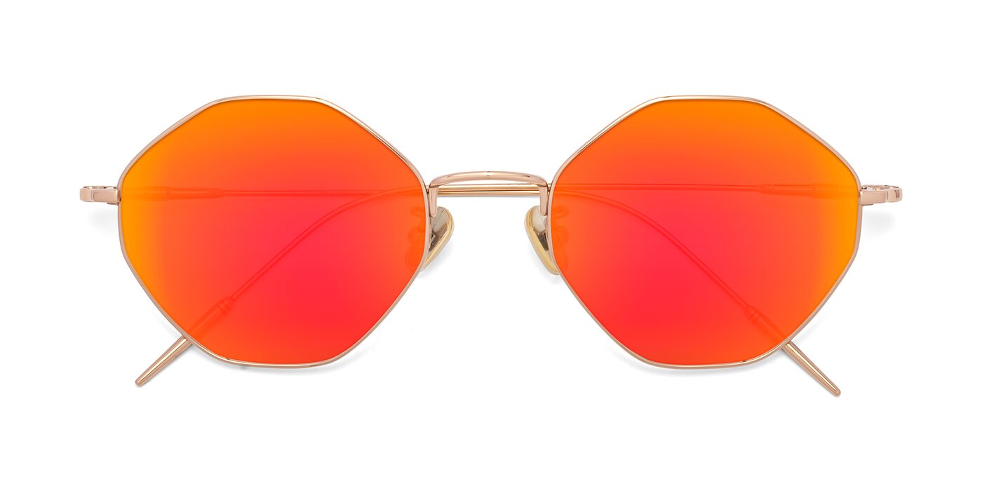 90001 - Rose Gold Flash Mirrored Sunglasses