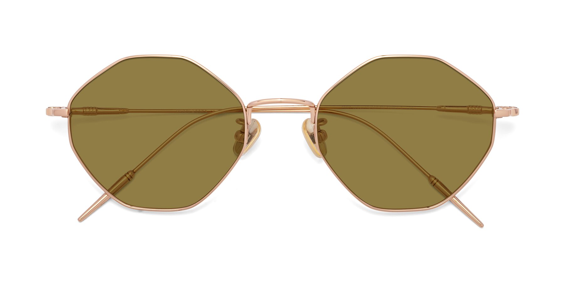Folded Front of 90001 in Rose Gold with Brown Polarized Lenses