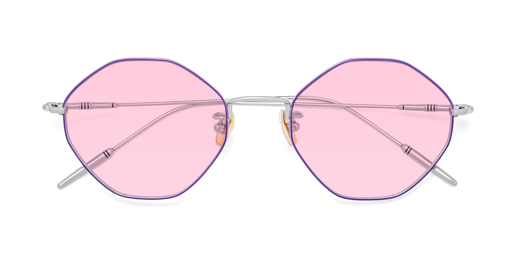 Folded Front of 90001 in Voilet-Silver with Light Pink Tinted Lenses
