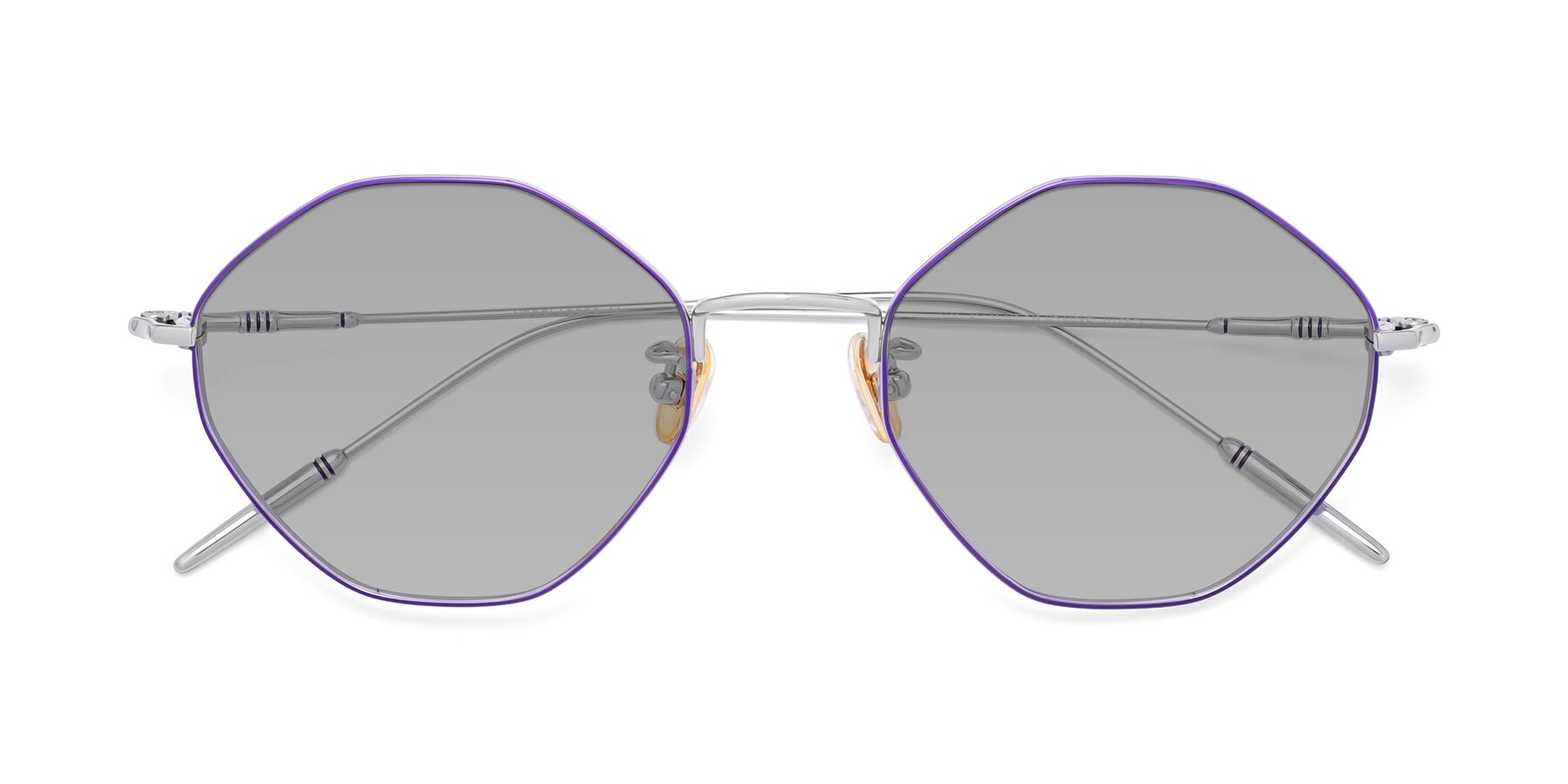 Folded Front of 90001 in Voilet-Silver with Light Gray Tinted Lenses