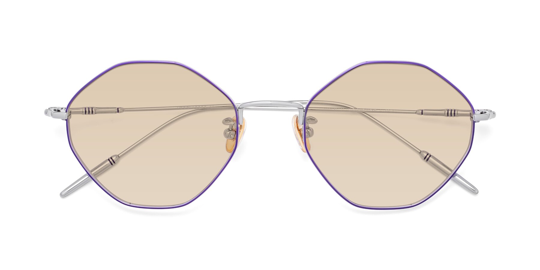 Folded Front of 90001 in Voilet-Silver with Light Brown Tinted Lenses
