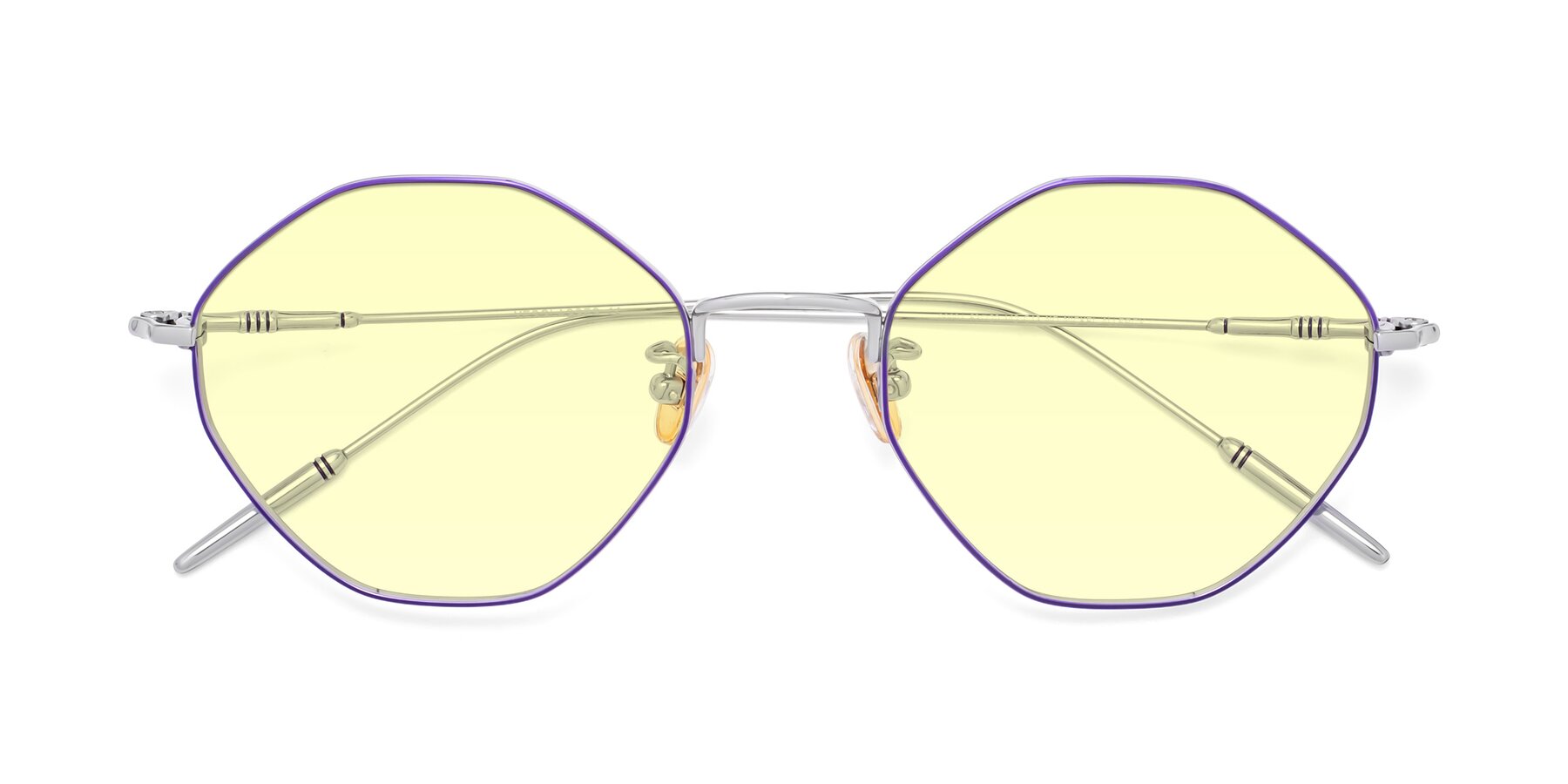 Folded Front of 90001 in Voilet-Silver with Light Yellow Tinted Lenses