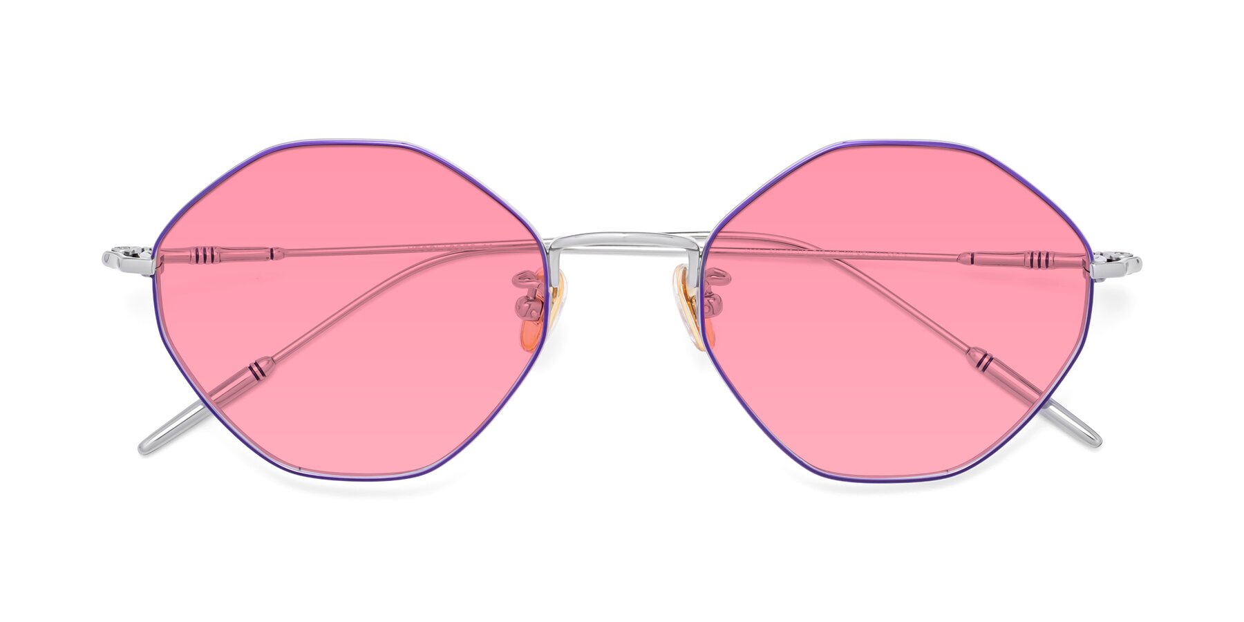 Folded Front of 90001 in Voilet-Silver with Pink Tinted Lenses