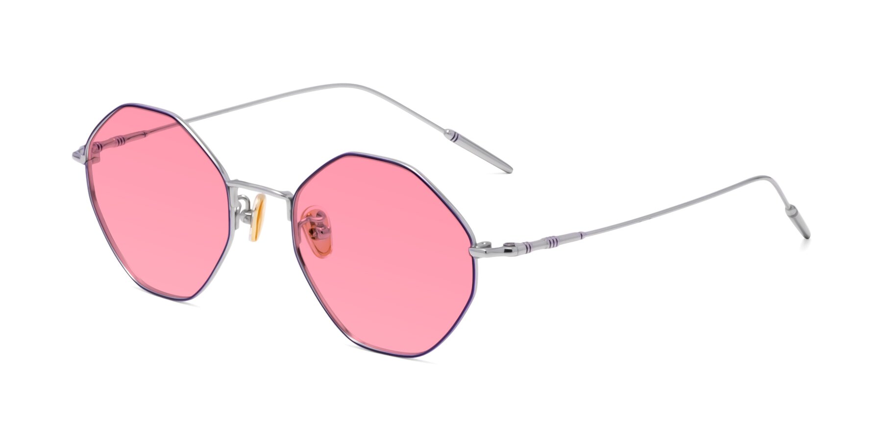 Angle of 90001 in Voilet-Silver with Pink Tinted Lenses