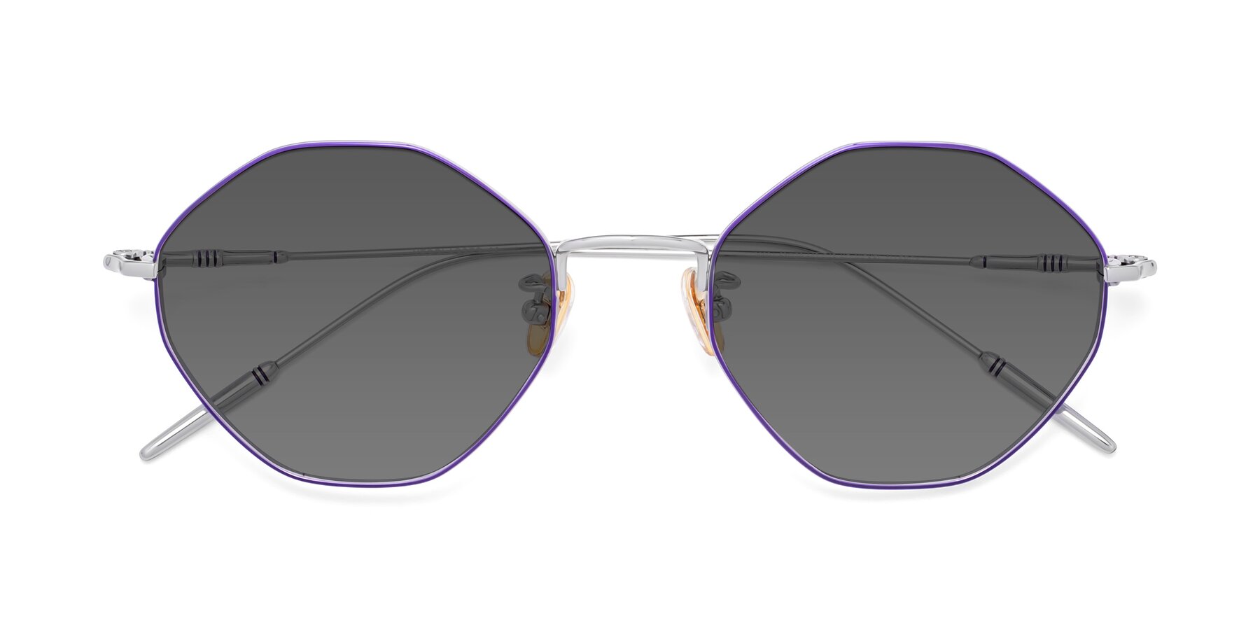 Folded Front of 90001 in Voilet-Silver with Medium Gray Tinted Lenses