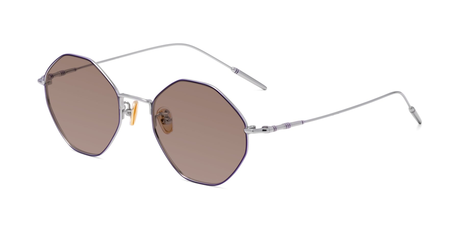 Angle of 90001 in Voilet-Silver with Medium Brown Tinted Lenses