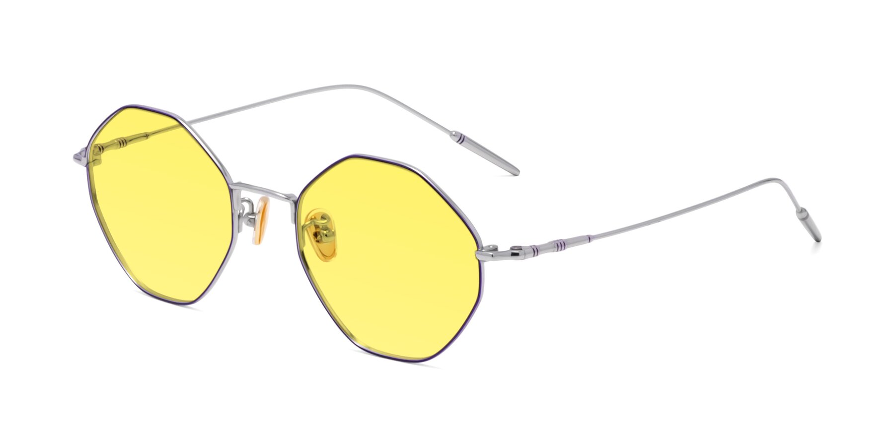 Angle of 90001 in Voilet-Silver with Medium Yellow Tinted Lenses