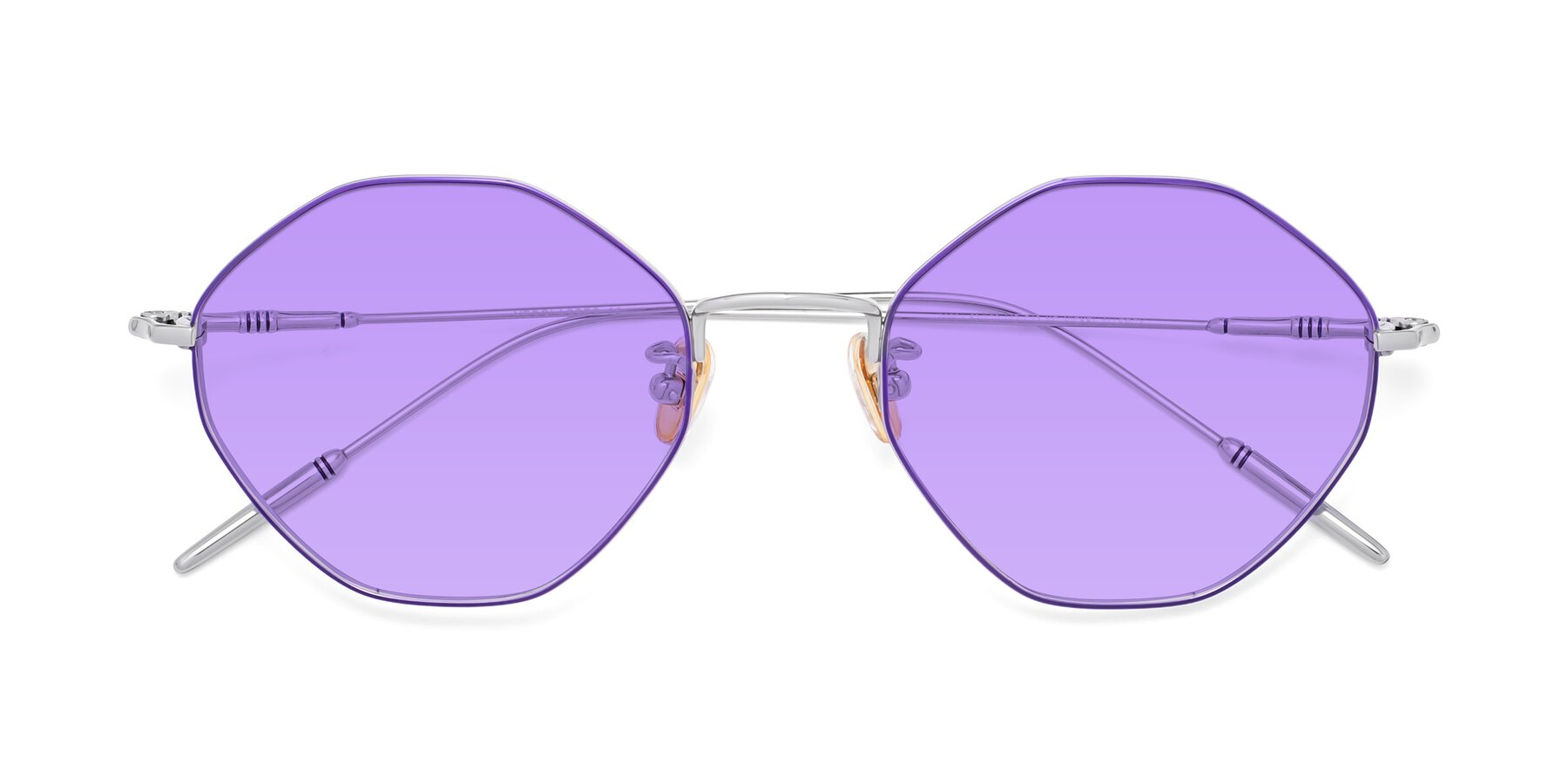 Folded Front of 90001 in Voilet-Silver with Medium Purple Tinted Lenses