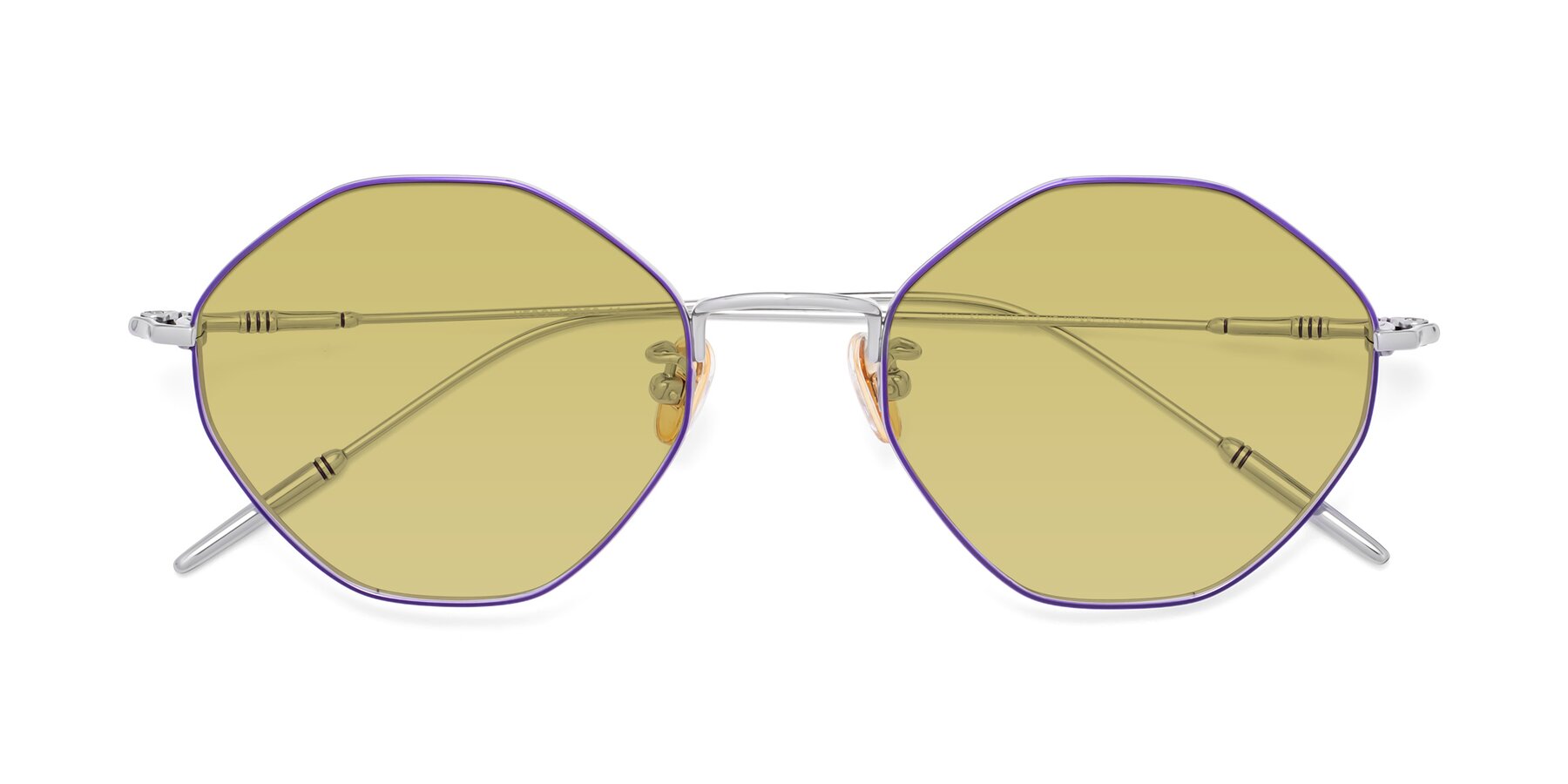 Folded Front of 90001 in Voilet-Silver with Medium Champagne Tinted Lenses