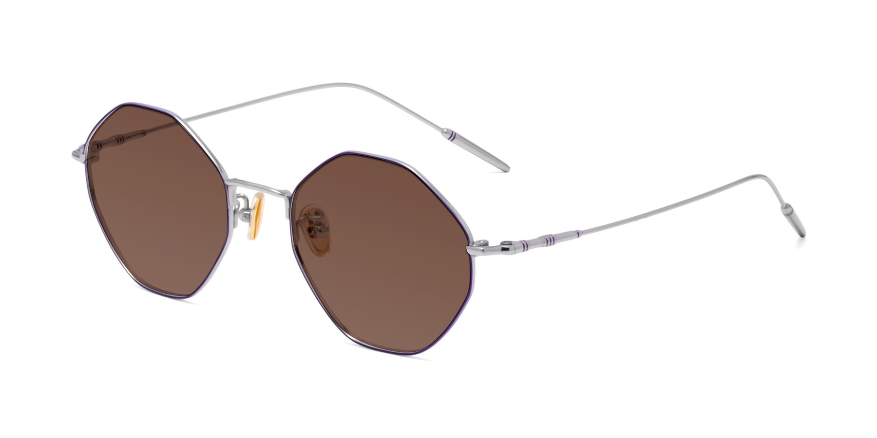 Angle of 90001 in Voilet-Silver with Brown Tinted Lenses
