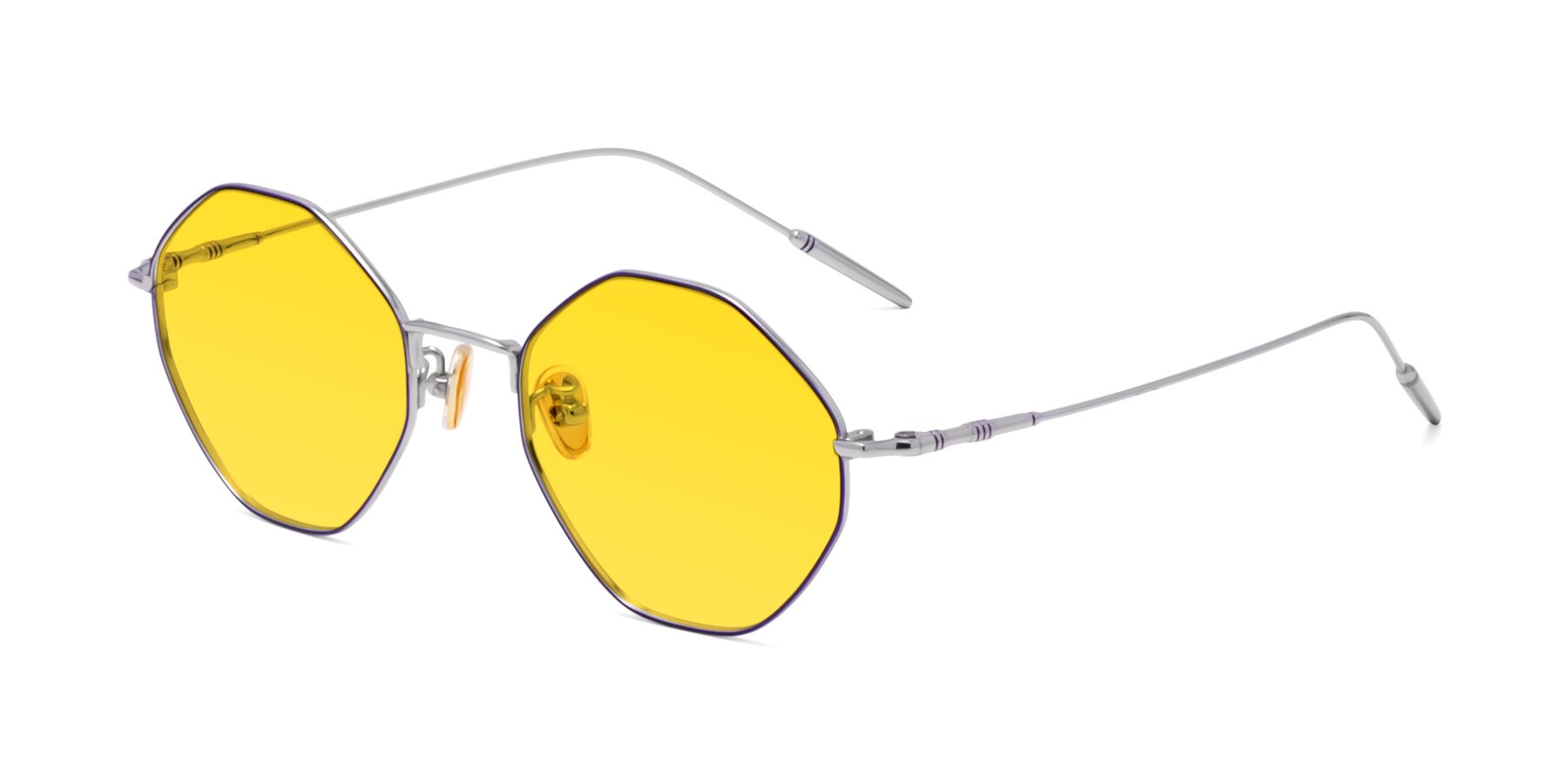 Angle of 90001 in Voilet-Silver with Yellow Tinted Lenses