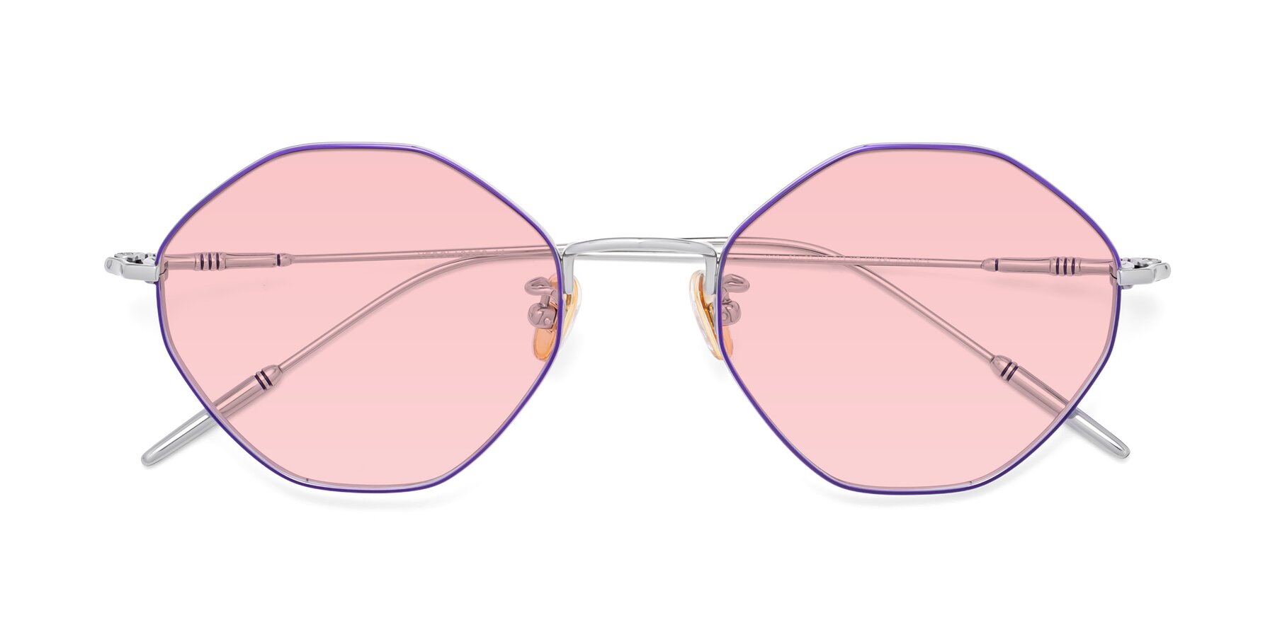 Folded Front of 90001 in Voilet-Silver with Light Garnet Tinted Lenses