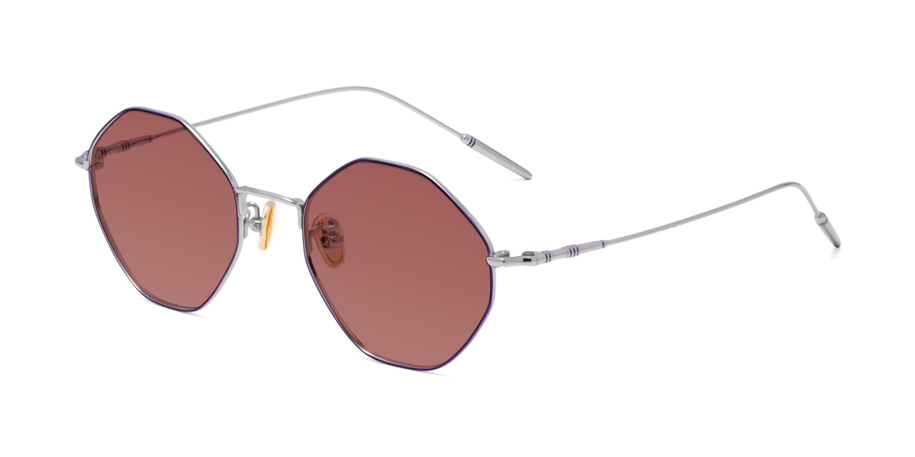 Angle of 90001 in Voilet-Silver with Garnet Tinted Lenses