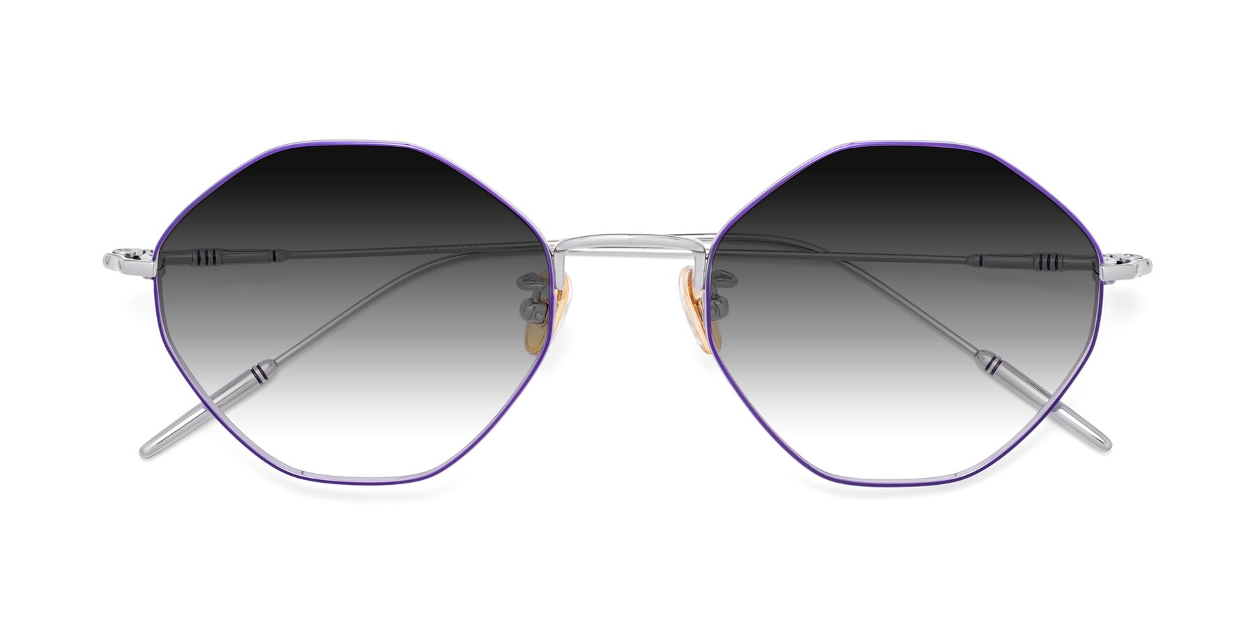 Folded Front of 90001 in Voilet-Silver with Gray Gradient Lenses
