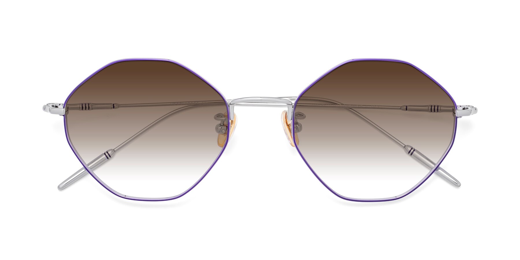Folded Front of 90001 in Voilet-Silver with Brown Gradient Lenses