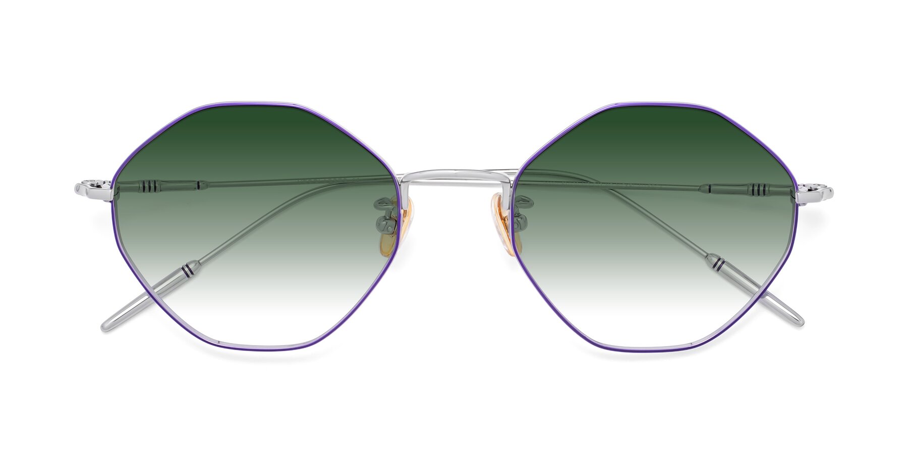 Folded Front of 90001 in Voilet-Silver with Green Gradient Lenses