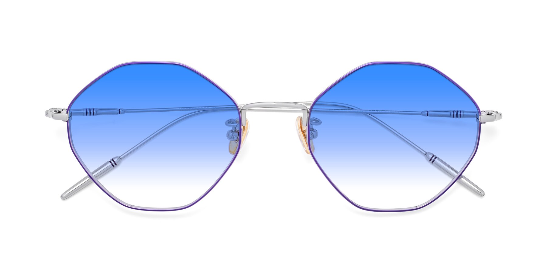 Folded Front of 90001 in Voilet-Silver with Blue Gradient Lenses