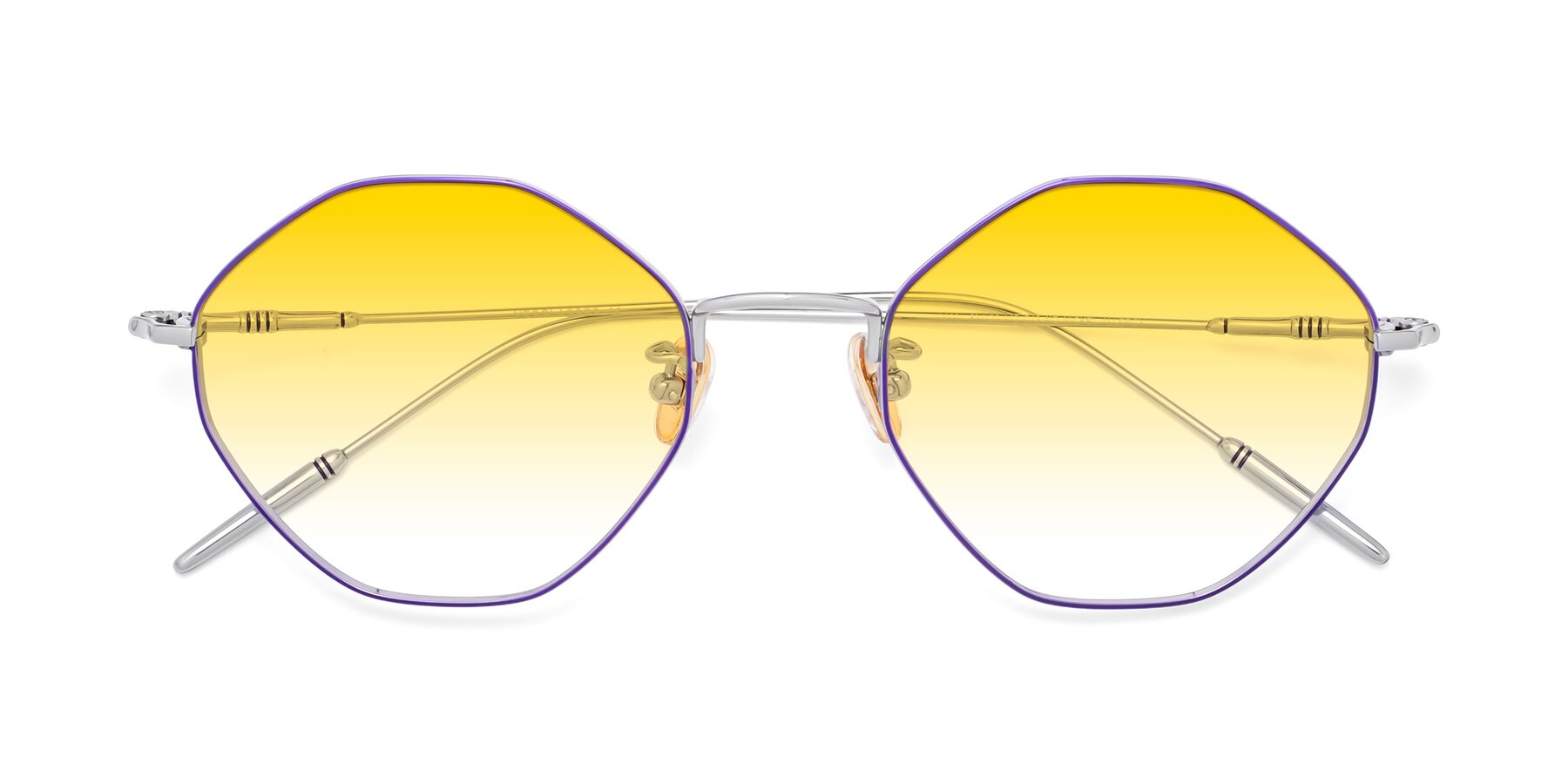 Folded Front of 90001 in Voilet-Silver with Yellow Gradient Lenses