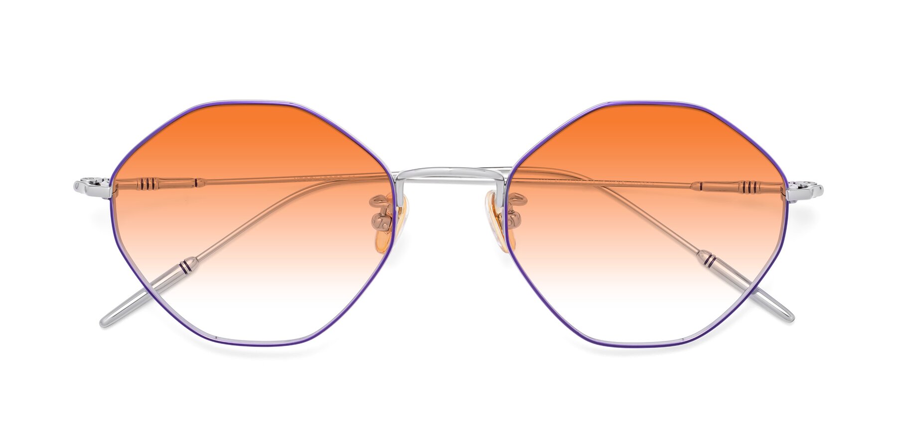 Folded Front of 90001 in Voilet-Silver with Orange Gradient Lenses