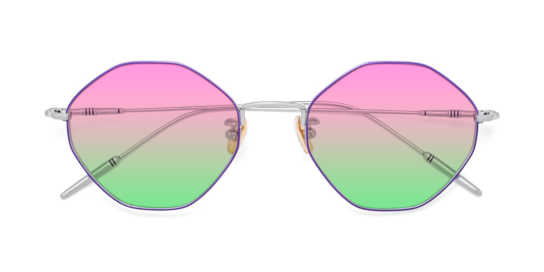 Folded Front of 90001 in Voilet-Silver with Pink / Green Gradient Lenses
