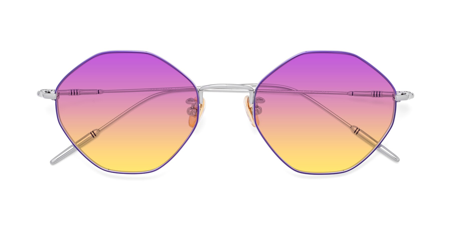 Folded Front of 90001 in Voilet-Silver with Purple / Yellow Gradient Lenses